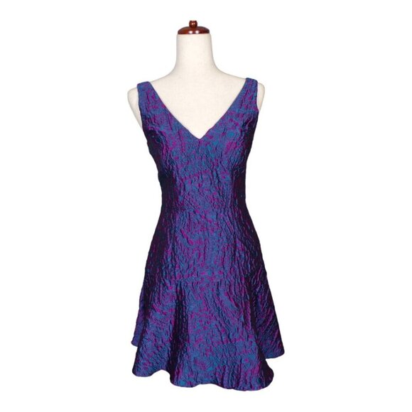 AIDAN MATTOX V-Neck Sleeveless Jacquard Cocktail Dress Size 2 #1390 - Picture 1 of 7